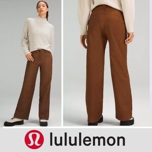 Lululemon City Sleek 5 Pocket Wide-Leg Pant Roasted Brown Light Utilitech Sz 32